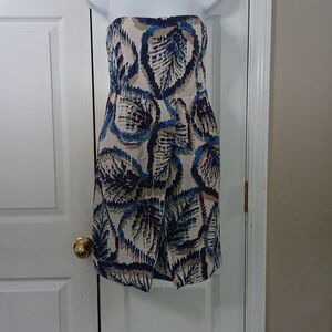 Banana Republic multicolor strapless silk blend pocket dress Sz 6 EUC